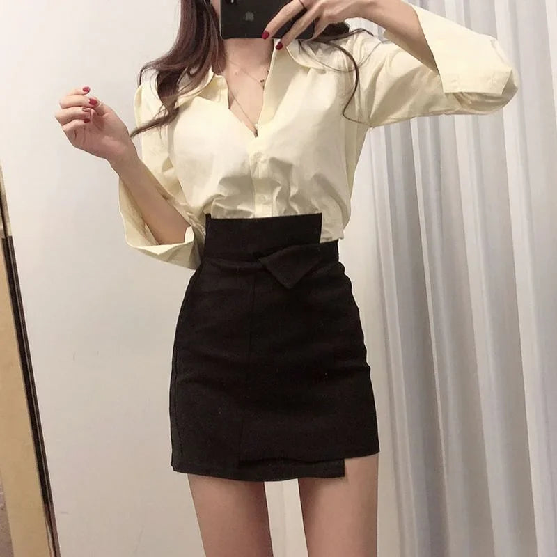 Clothing Blue Womens Skirt High Waist Skirts For Women Wrap Tight Office Formal Summer 2025 Offer Youthful Emo Korean Style Y2k
